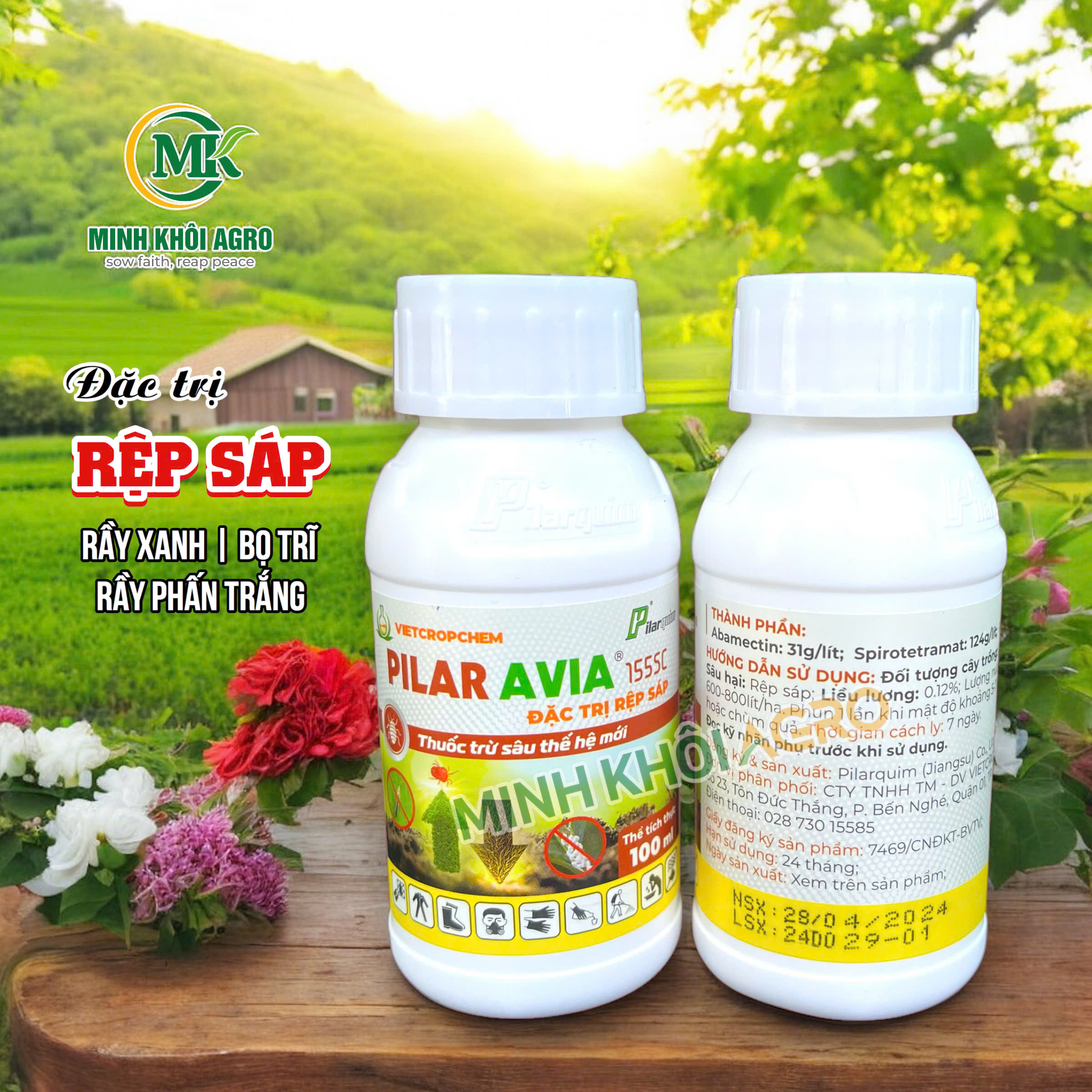 Thuốc trừ sâu Pilar Avia 155SC - Chai 100ml